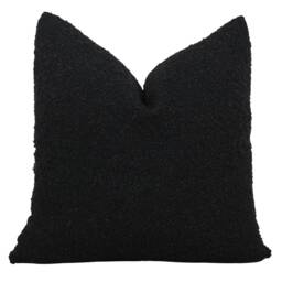 Black Textured Pillow Cover - Boucle Traditional Decorative Pillows Modern 20 X 16 26 -- Danika - thumbnail 3