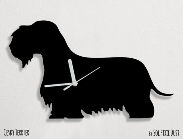 Cesky Terrier Dog - Wall Clock Silhouette - image 1
