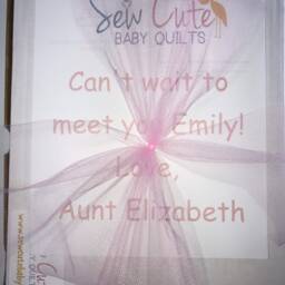 Personalized Floral Baby Quilt, Embroidered Heirloom Blanket - thumbnail 3