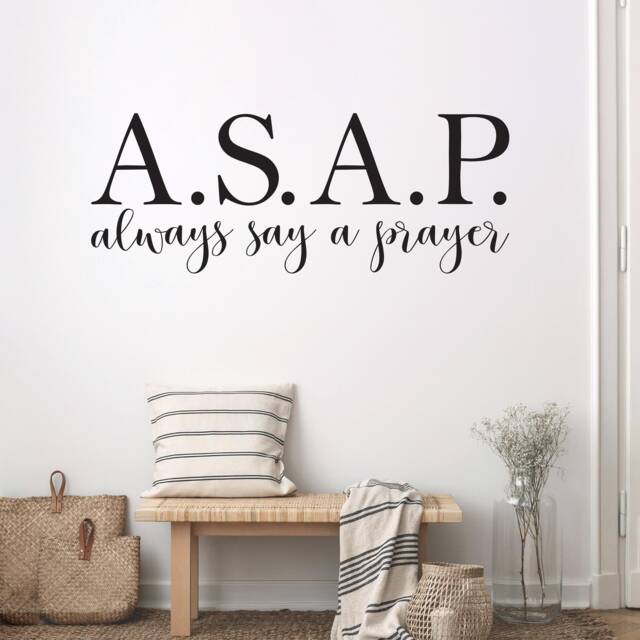 A.s.a.p. Always Say A Prayer Wall Decal Inspirational Vinyl Sticker - image 1