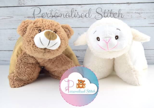 Personalised Cushion Embroidered Personalized Gift Kids Pillow Birthday Baby Birth Announcement Birth Teddy - image 1