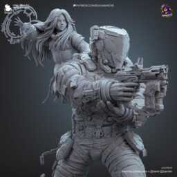 The Last Transmission - Sci Fi Game Diorama Astronaut Figure Diana & Hugh Resin 16K - thumbnail 4