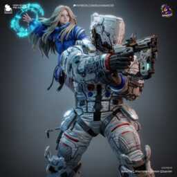 The Last Transmission - Sci Fi Game Diorama Astronaut Figure Diana & Hugh Resin 16K - thumbnail 3