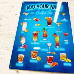Personalized Cocktail Bar Metal Sign - Neon Effect Wall Art - thumbnail 3