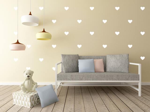 Heart Wall Stickers Kids Room Nursery Decals Love Cute Paper Designs - image 1