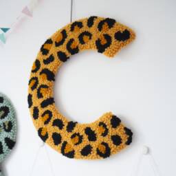 Custom Letter Yellow Leopard Print Wall Hanging