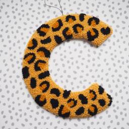 Custom Letter Yellow Leopard Print Wall Hanging - thumbnail 3