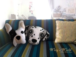 Dog Cushion, Dalmatian, Boston Terrier Cushions, Pillow, Felt Machine Embroidered, Lover Gift, Decorative Throw Cushion, Pillow - thumbnail 1