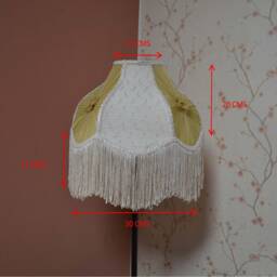 Handmade Pleated Lampshade Ivory Gold Silk, Victorian Style Etsy - thumbnail 3