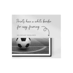 Football Print, Personalised Grey Footballer Boys Name Girls Football, Kids Bedroom, Black & White - thumbnail 2