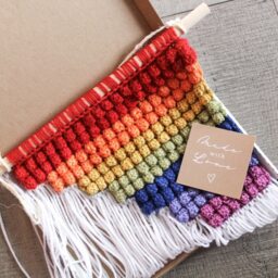 Asymmetrical Rainbow Crochet Wall Tapestry Hanging With Tassels Lgbtqia2S+ Pride Decor - thumbnail 3