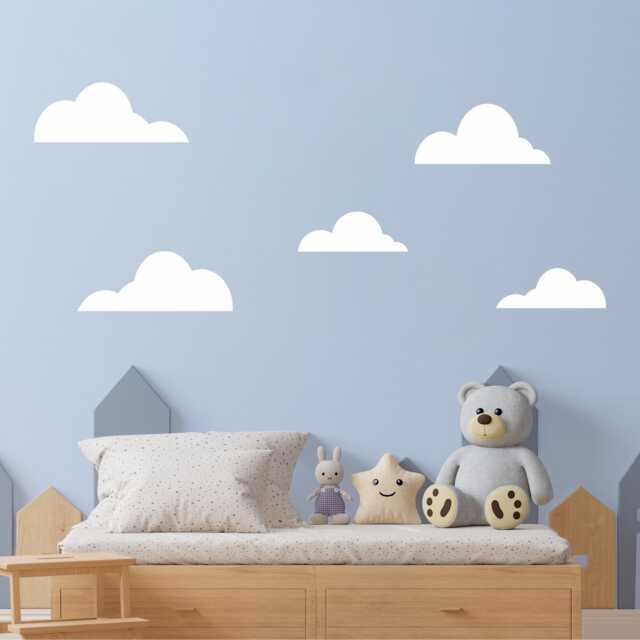 Clouds Wall Decal - Set Of 5 Kids Bedroom Decor - image 1