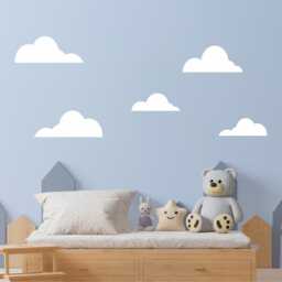 Clouds Wall Decal - Set Of 5 Kids Bedroom Decor - thumbnail 1