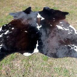 Black & White - Mostly Black Large New Cowhide Rug Natural Hair On - 7x7 Ft Extra Size Tri-Color Brown Tones Soft Carpet Cow Hide 6x6 Bb - thumbnail 3