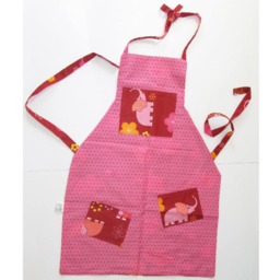 "Reversible Pink Children's Kitchen Apron With ""Elephant" - thumbnail 2