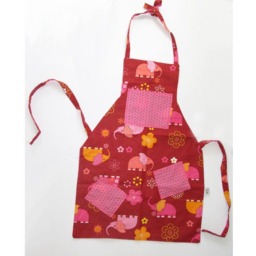 "Reversible Pink Children's Kitchen Apron With ""Elephant" - thumbnail 1