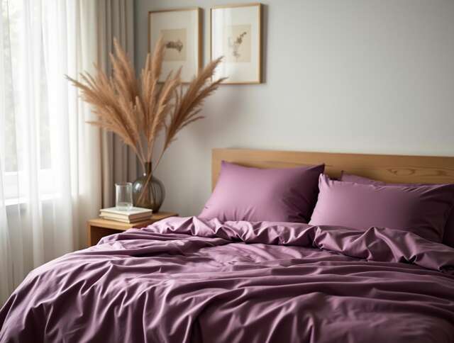 Wood Rose Satin Bedding Set 1 Duvet Cover & 2 Pillowcases Cotton Comforter - image 1