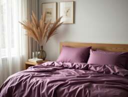 Wood Rose Satin Bedding Set 1 Duvet Cover & 2 Pillowcases Cotton Comforter