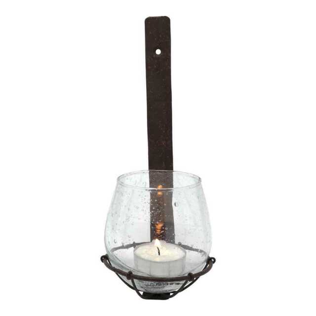 Wall Hung Candle Holder - Sconce Tea Light Metal Garden Lantern Hanging Candleholder - image 1