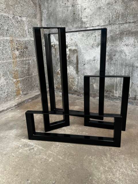 Black Metal Table Leg Modern Industrial Furniture Feet Single - image 1