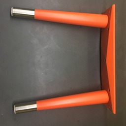 4 Tapered Orange Table Legs With Staines Steel Ferule & 2 Cleats - thumbnail 2