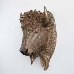 Faux Taxidermy Buffalo Bison Head - Wall Decor Bronze Bih09 - thumbnail 2