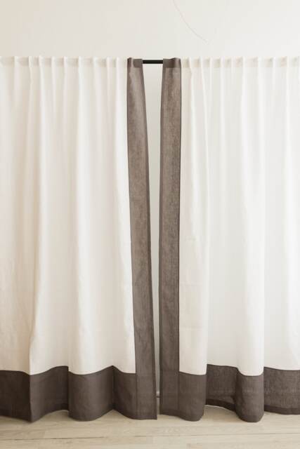 Linen Curtains. White 100% Linen Curtains .set Of 2 - image 1