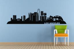 Hollywood Sign Word California Hills La Los Angeles Ca Mountains Skyline City View Wall Decal Vinyl Sticker Mural Room Decor L1684 - thumbnail 1