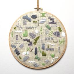 Wall Decor Hand Embroidered Abstract Hoop Art Modern Textile Hanging - thumbnail 1