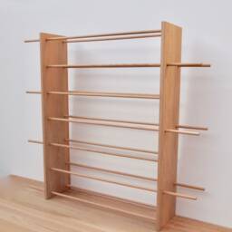 Handmade Oak Shoe Rack Adjustable Wooden Storage - thumbnail 2