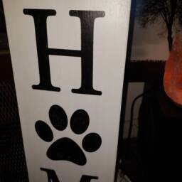 Home Wood Sign With Paw Print Distressed Rustic Entryway Large Kitchen Primitive Farmhouse Decor Fixer Dog Lover Wall Hanging Gift - thumbnail 2