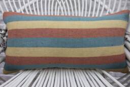 Kilim Pillow Cases, Throw Pillow, Designer Pillows, 10x20 Personalized Gifts Cover, Striped Memory Cushion, 461 - thumbnail 1