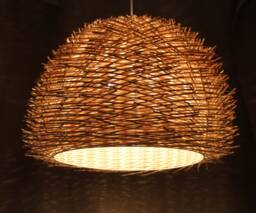 Rattan Bird Nest Pendant Light - Rustic Bell-Shaped Lampshade