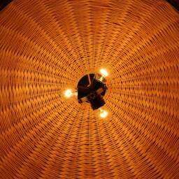 Rattan Bird Nest Pendant Light - Rustic Bell-Shaped Lampshade - thumbnail 3