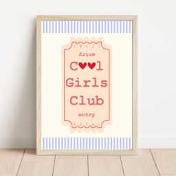 Cool Girls Club Ticket Print, Positive Affirmation Wall Art - Unframed - thumbnail 3