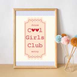 Cool Girls Club Ticket Print, Positive Affirmation Wall Art - Unframed - thumbnail 2