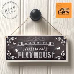 Personalised Kids Playhouse Sign - Chalkboard Style Playhouse Or Play Den Sign - thumbnail 2