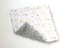 Dream Lovie. Security Blanket. Personalized Lovey. Faux Fur Pink Gray Gold Stars. Mini Baby Minky Shower Gift
