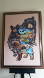 Framed Bear Family Puzzle Art, Uv Protected 30x44 - thumbnail 1
