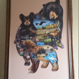 Framed Bear Family Puzzle Art, Uv Protected 30x44 - thumbnail 2