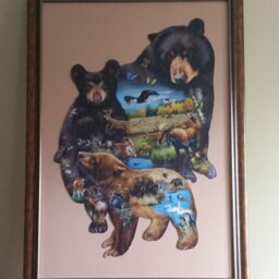 Framed Bear Family Puzzle Art, Uv Protected 30x44 - thumbnail 3