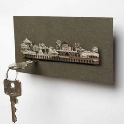 Agra Souvenir Gift Tube - Taj Mahal Silhouette - Exquisite City Landmark Design Perfect Travel Memento & Decorative Keepsake - thumbnail 1
