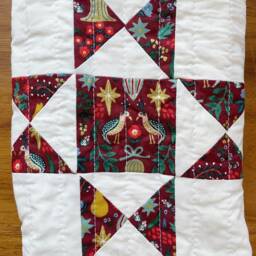 Maroon Quilted Handmade Christmas Stocking - thumbnail 2
