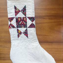 Maroon Quilted Handmade Christmas Stocking - thumbnail 3