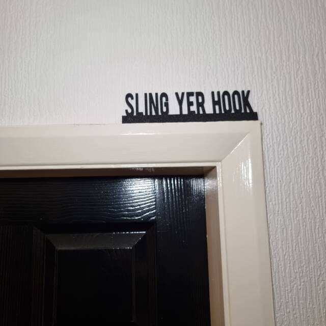 Sling Yer Hook Door Topper, Shelf Decor, Wall Quirky Home Interior Gift, Door Decoration - image 1