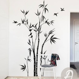 Bamboo Tree Forest Wall Decal Large Nursery Wall Decal Stalks Sticker Decor Removable Tree Decor Art Am044 - thumbnail 2