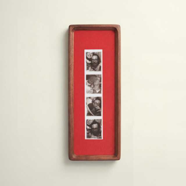 Photobooth Frame For Photo Strip Prints Elongated Solid Wood Picture With Coloured Mount, Ready To Hang Photoautomat Print - image 1