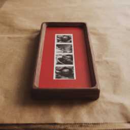 Photobooth Frame For Photo Strip Prints Elongated Solid Wood Picture With Coloured Mount, Ready To Hang Photoautomat Print - thumbnail 2