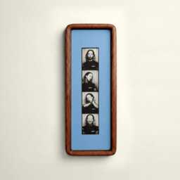 Photobooth Frame For Photo Strip Prints Elongated Solid Wood Picture With Coloured Mount, Ready To Hang Photoautomat Print - thumbnail 3