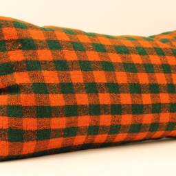Handmade Lumbar Kilim Pillow 12x24Inch 30x60 cm Oriental Boho Turkish Small Oblong Kilim Cushion Covertribal Pillows 4Oaf-91 - thumbnail 3